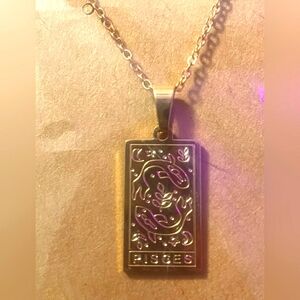 Pisces Necklace Gold Tone - New